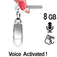 Schlüsselanhänger SPY-Recorder, 8GB, bis zu 80 Std.,Voice-Activated, ausgezeichnete Sprachqualität.